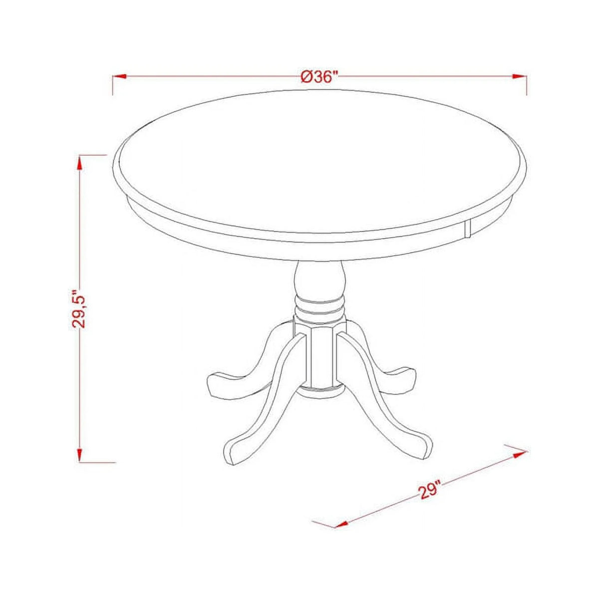 Dining Table Linen White Top and Pedestal Leg Finish C936504