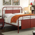Distressed Red Cal King Bed L493