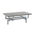Gray Wood Coffee Table with Stainless Steel Base V956017
