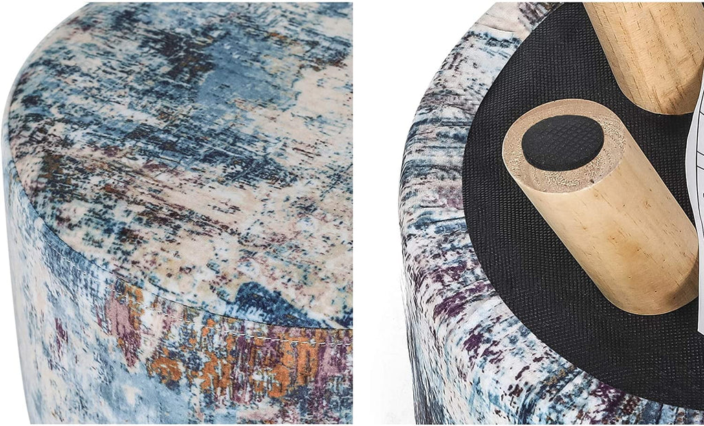 Round Fabric Padded Ottoman Foot Rest Stool E9069