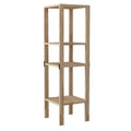 Natural Solid Wood 3-Shelf Narrow Bookcase F432
