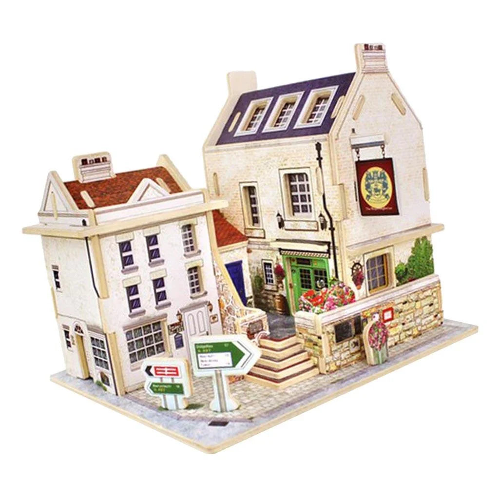 Britain Bar Pub Life Scene 3D Wooden Dollhouse Miniature With Furniture L94901