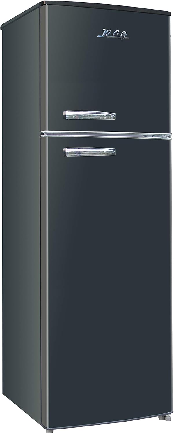 Retro 2 Door Refrigerator with Freezer, 10 cu ft, Black U8558