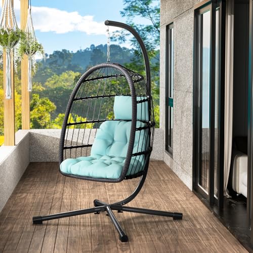 Egg Chair with Stand Rattan Wicker Hanging Swing Hammock Chair H8728