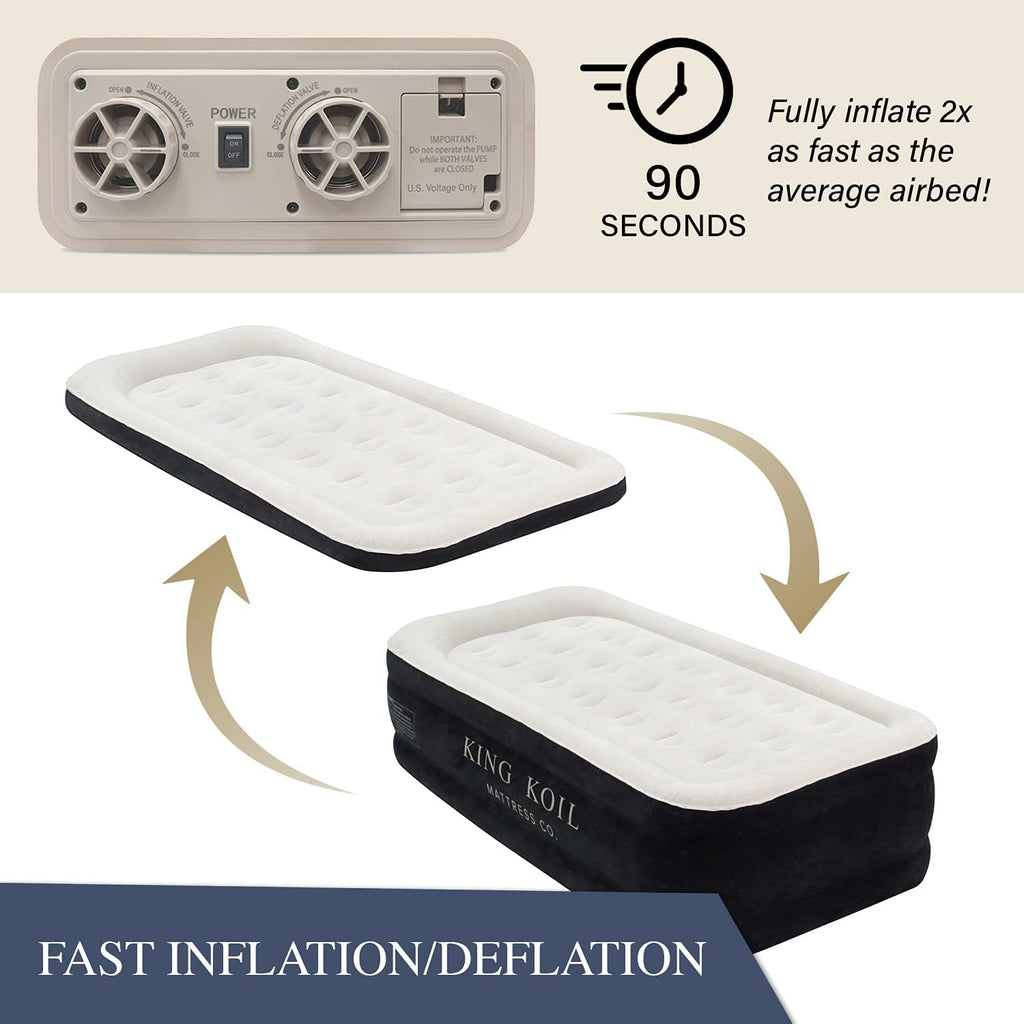 Twin Size Air Mattress with Built-in High Speed Pump J91598