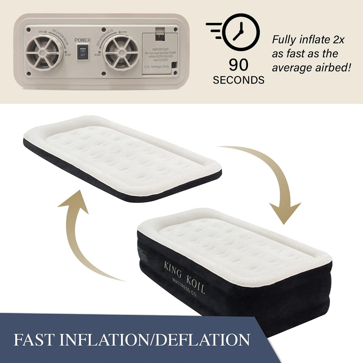 Twin Size Air Mattress with Built-in High Speed Pump J91598