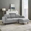 Light Gray Polyester Blend Right Hand Facing Sofa and Chaise D458005