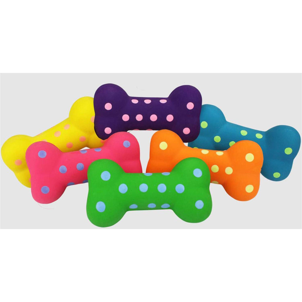 Small Latex Polka-Dot Bone Dog Toy M69158