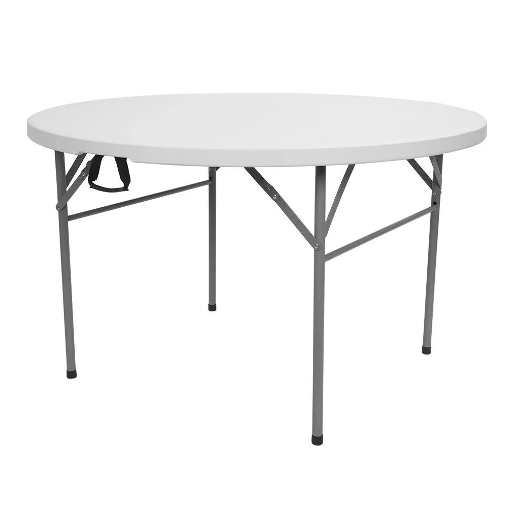 48in Portable Folding Table Round Plastic Steel C3012