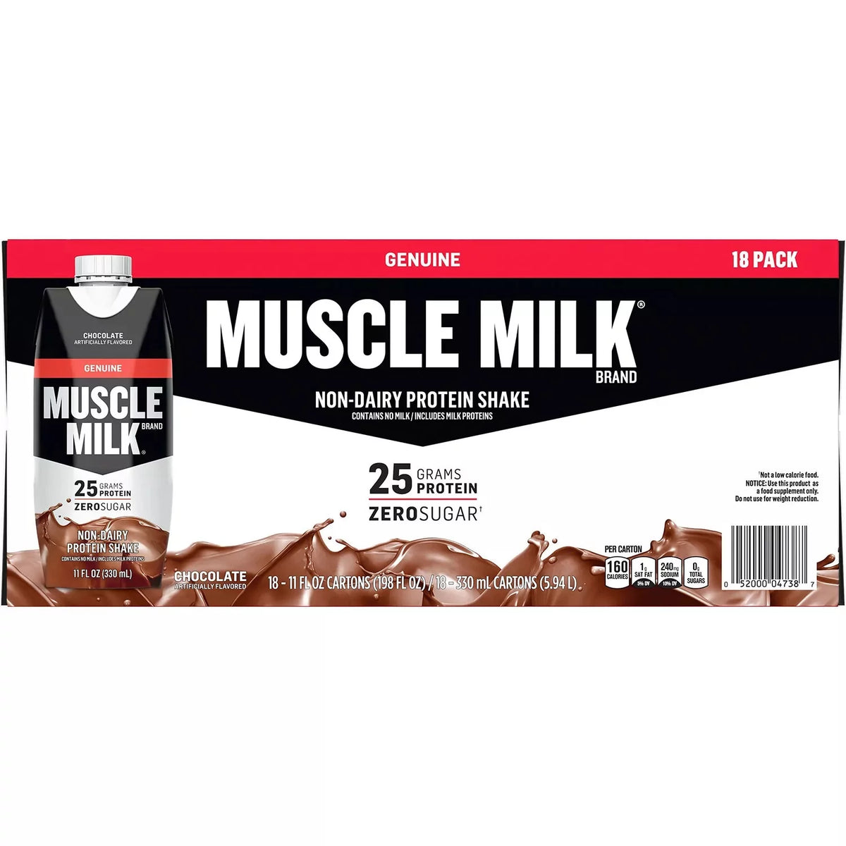 Chocolate Non-Dairy Protein Shake 11 Fl Oz 18 Count S6056