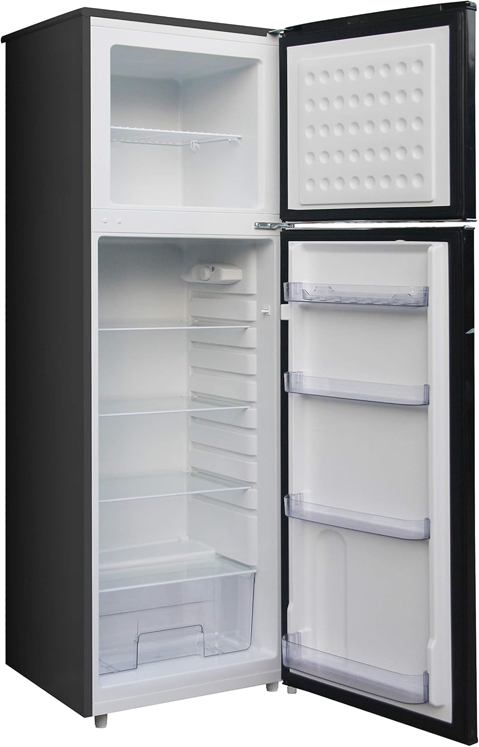Retro 2 Door Refrigerator with Freezer, 10 cu ft, Black U8558