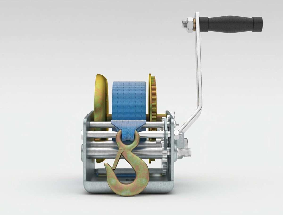 3200lbs Heavy Duty Hand Crank Winch with 32ft Strap, Pack of 2 L31781