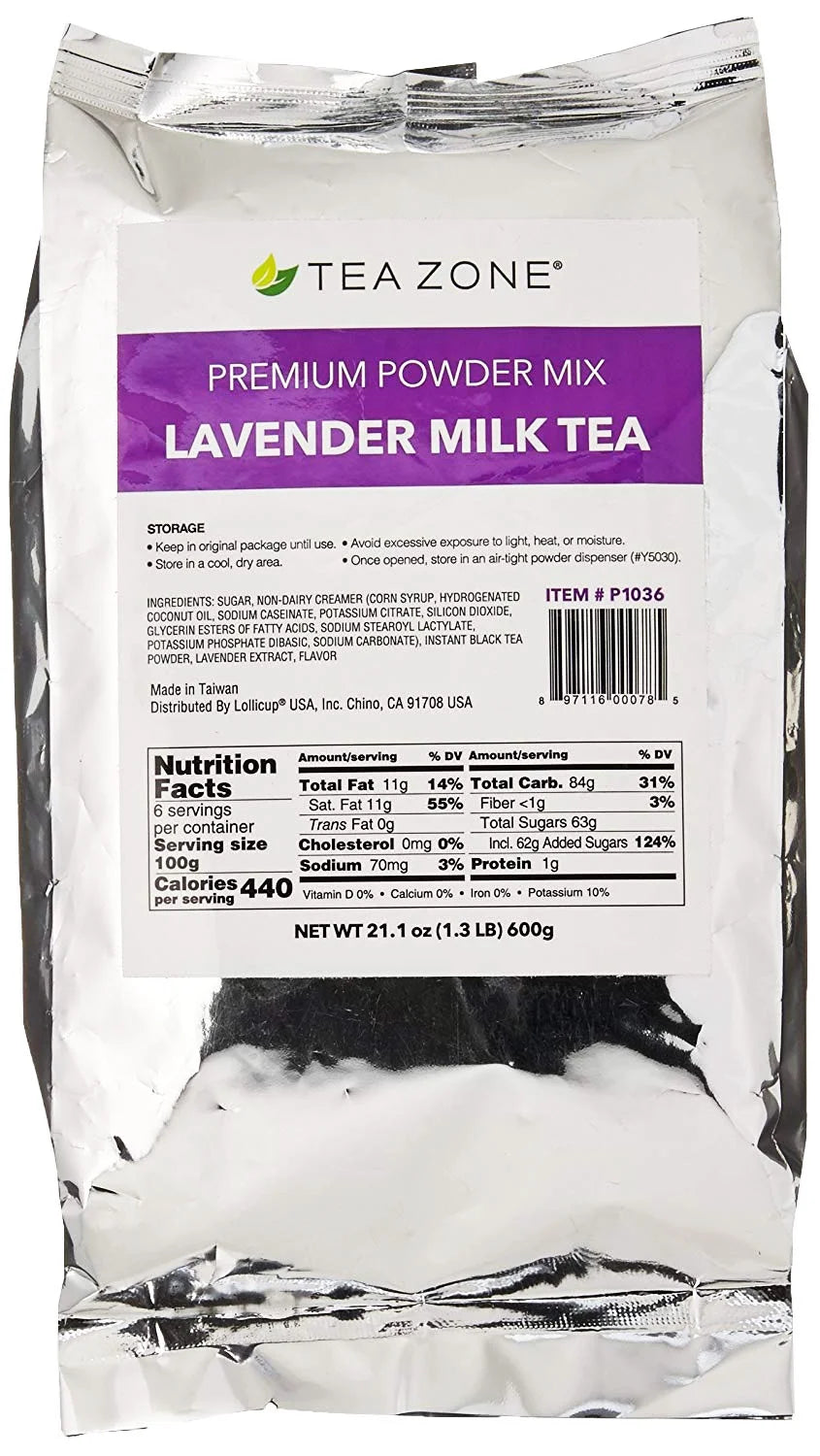 Lavender Milk Tea Bubble Tea DIY Kit with Black Boba Tapioca Pearl and 10 Straws W92484