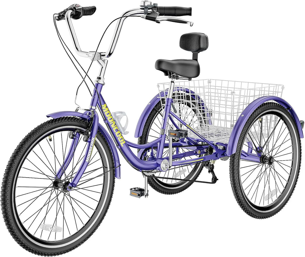 Purple Adult Tricycles with Removable Shopping Basket I26699