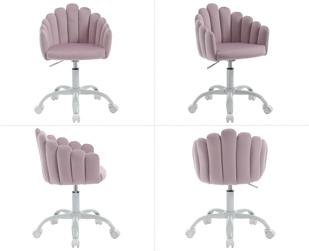 Purple Velvet Adjustable Kids Swivel Chair Y61849