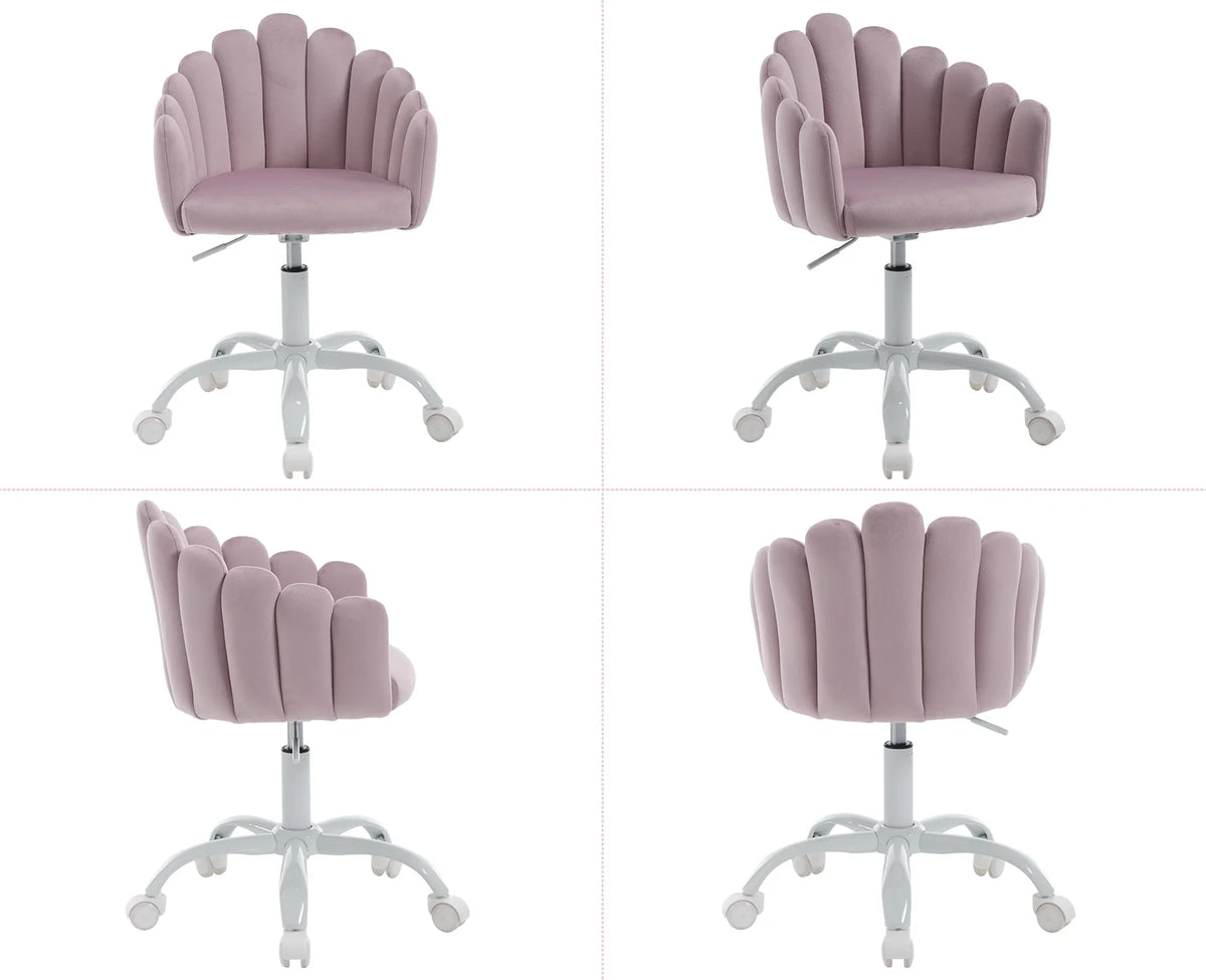 Purple Velvet Adjustable Kids Swivel Chair Y61849
