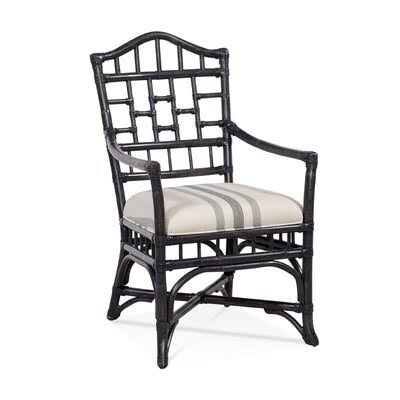 Blue and Cream Stripe Arm Chair K511873