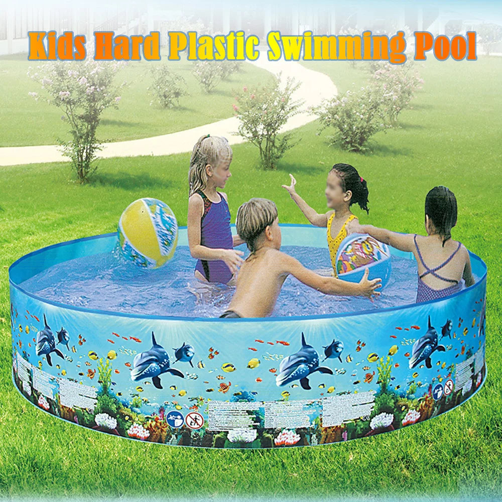 Portable Inflation-free Hard Folding Round Swimming Pool 48 x 9.8in A4587