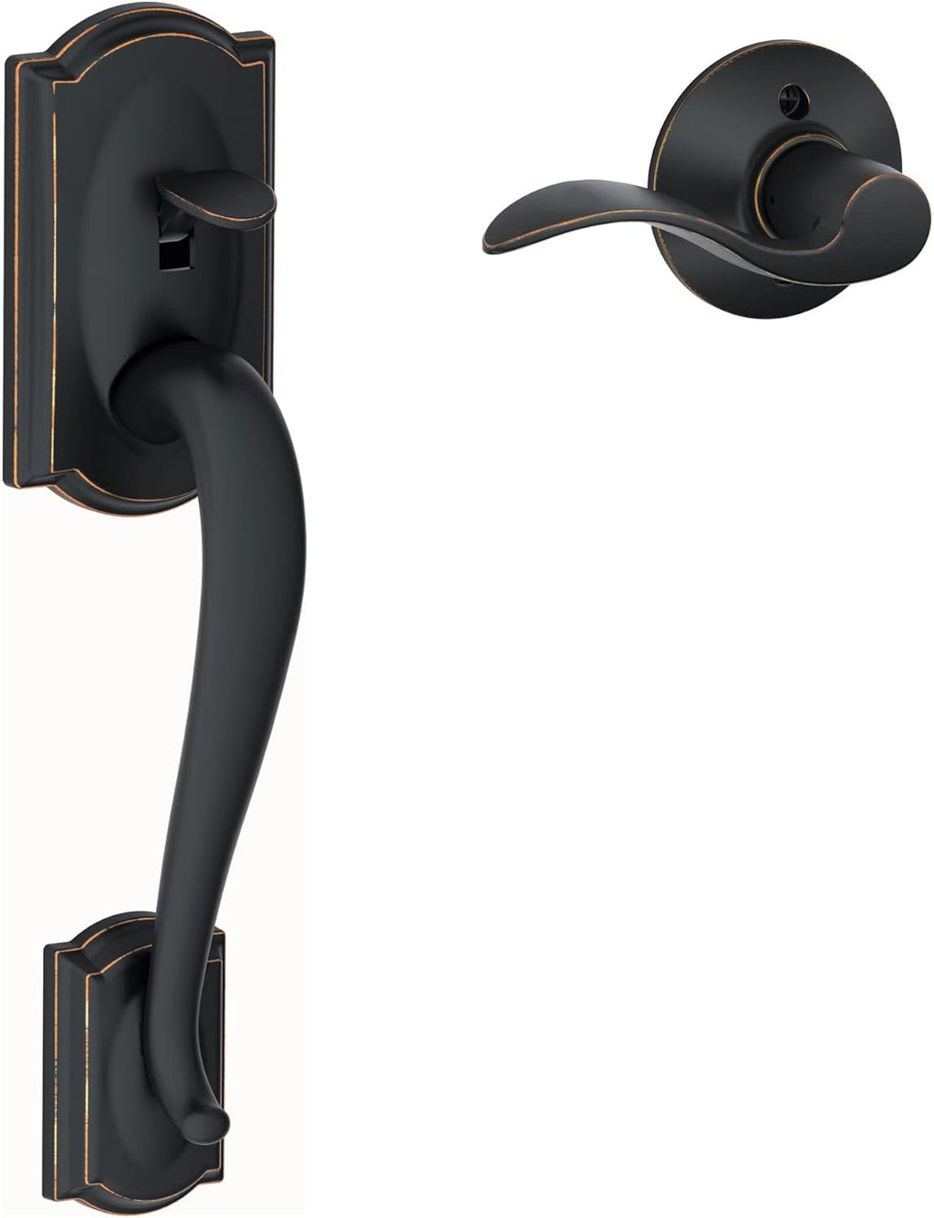 Matte Black Lower Half Front Entry Handleset with Lever V73515